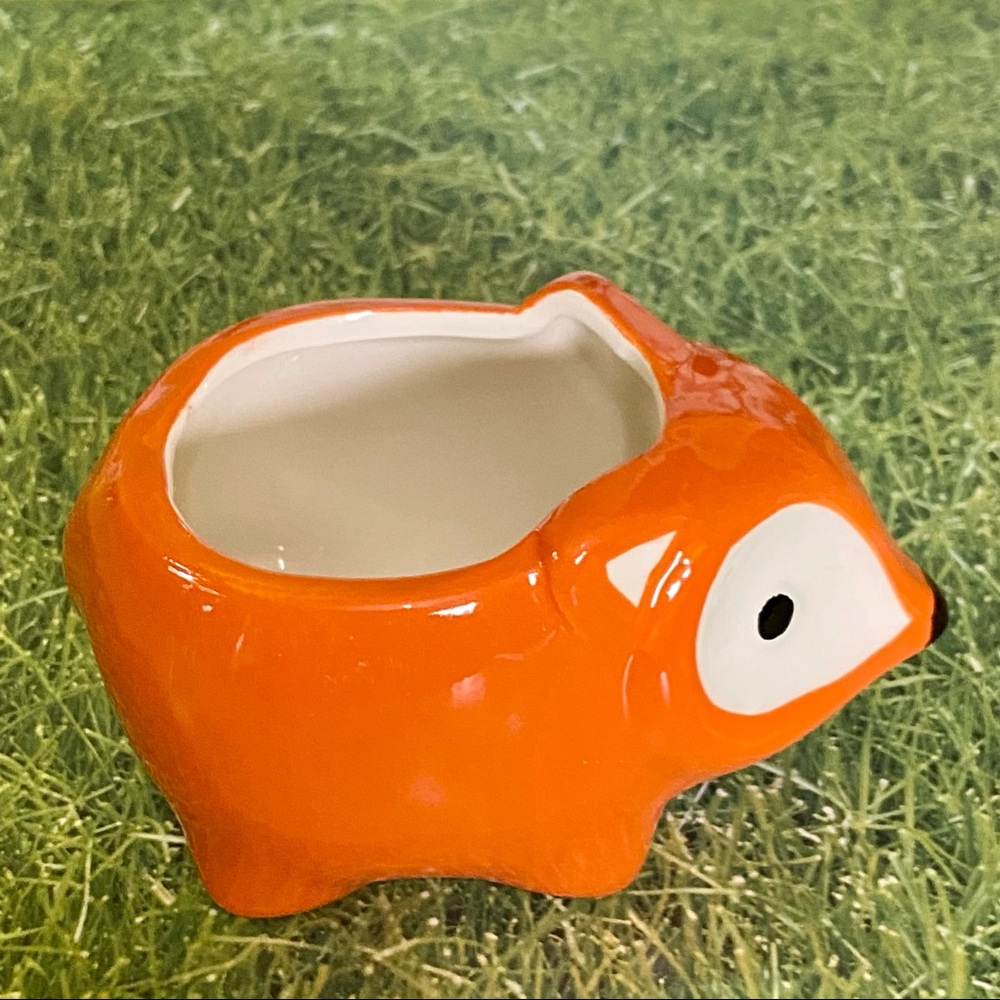 FOX Ceramic Planter With DRAINAGE HOLE - Picture 2 of 8